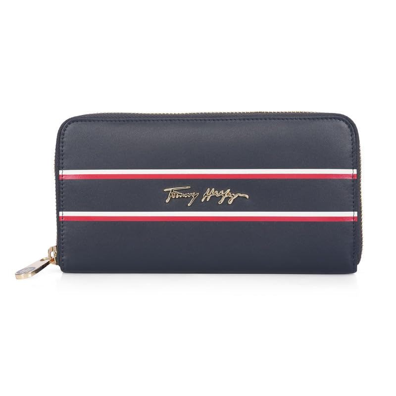 Greta Women Leather Zip Around Wallet Handbag - Navy-image-32
