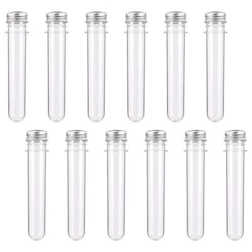 KICHOUSE 12pcs Candy Tube Bath Salt Storage Bottles Plastic Test Tube Jars for Handmade Goods Samples
