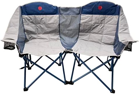 OmniCore Designs MoonPhase Double LoveSeat Heavy Duty Quad Folding Camp Chair (Drop Down Cupholders)