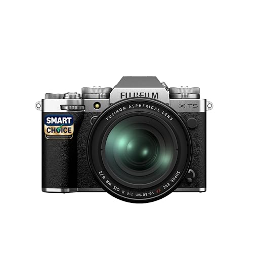 Fujifilm X-T5 40MP APS-C X-Trans Sensor|Smartchoice|Pixel Shift|IBIS System|Ultra high Resolution mirrorless Camera|6k 30p|Quick Lever for Photo/Video with XF 16-80mm f/1:4 Lens -Silver view 1