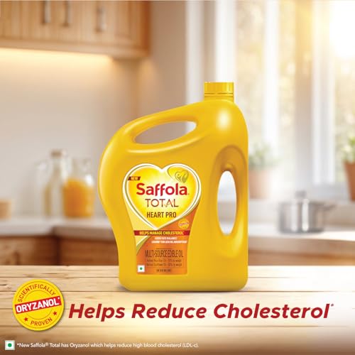 Image of Saffola Total Oil | Heart Pro | Multi source Edible Oil (Blend of Refined Ricebran oil & Refined Sunflower oil) | Power of 6 | Helps Manage Cholesterol | 2 Litre Jar