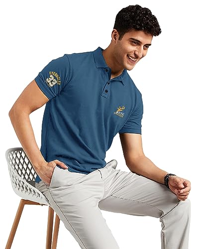 Image of EYEBOGLER Regular Fit Mens Polo Neck Half Sleeve Soild Casual Tshirt