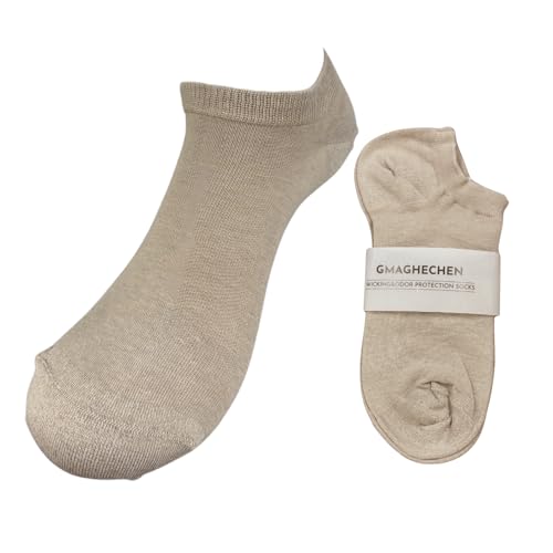 GMAGHECHEN Womens Silver Fiber Socks – Lightweight, Breathable & Moisture-Wicking for Summer & Office (Light Brown,1 Pair)