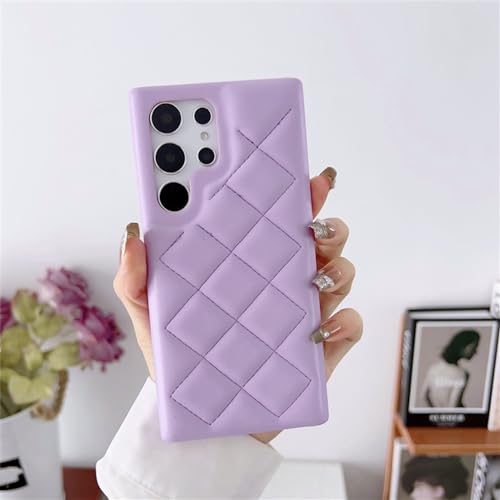 Protection Samsung S24 Ultra violette en cuir motif diamant pour votre quotidien