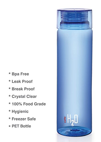 Image of Cello Plastic Water Bottle, 1 Litre, Set of 3, Blue