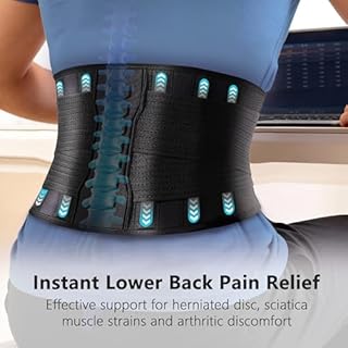 Comforband Copper-Infused Back Support Brace – Lightweight Lumbar Belt with 6 Supportive Stays for Lower Back Pain Relief, Muscle Spasms, Strains, Arthritis, and Sciatica – for Men and Women (Medium)
