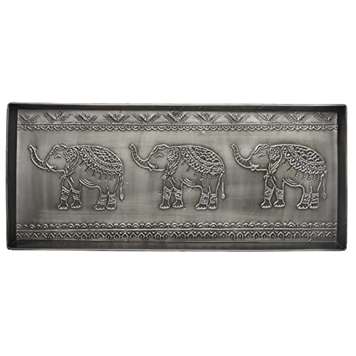 HF by LT Antlers Pattern Metal Boot-Tray 30 x 13 inches Antique Zinc Finish product thumbnail 10
