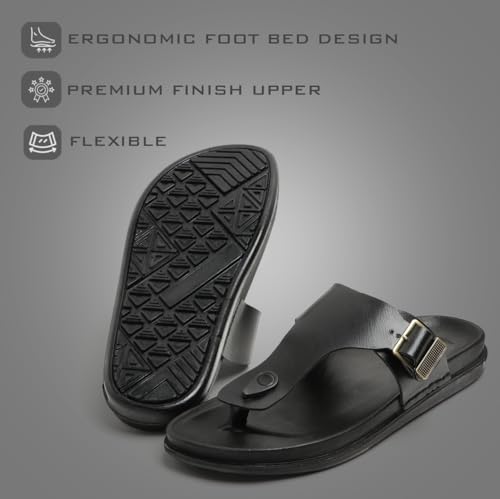 Image of DOCTOR HEALTH SUPER SOFT Men's Stylish Cushioned Slippers | Breathable, Skid Resistant, Adjustable Strap | PU Double Density Anti-Slip Casual Footwear for Everyday Comfort