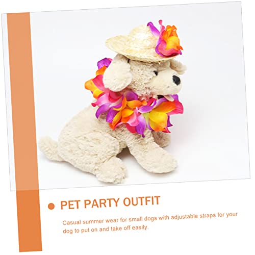 Abaodam 1 Conjunto De Chapéu De Palha Havaiano Bandana Camisa Roupas Da Moda Camisas De Verão Roupas