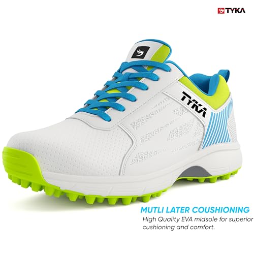Image of TYKA Velocity Plus Cricket Shoes | Professional Rubber Stud Cricket Footwear for Men