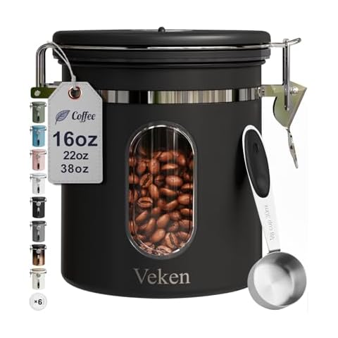 Veken Coffee Canister with Window Cover