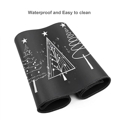 Image of Christmas Tree Star Extended Gaming Mouse Pad, with Stitched Edges Large Mouse Pad Desk Protector, Rubber Base Mousepad Keyboard Mouses Mat for Work Game Office Home- 32 inch X 12 inch Inch,E684