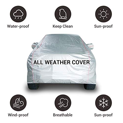 Shieldo Deluxe Truck Cover with Door Zipper Windproof Straps and Buckles 100% Waterproof All Season Weather-Proof Fit Full Size Truck Length Up to 233 Inches …