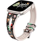 Goton Christmas Apple Watch Band for iWatch 45mm 44mm 42mm 41mm 40mm 38mm Ultra 49mm Series 8 7 SE 6 5 4 3 2 1, Women Cute Christmas Pattern Silicone Wristband Strap for iwatch 38/40/41 Reindeer