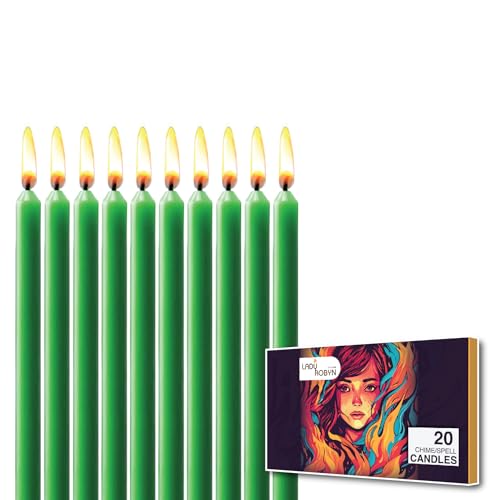 20 Pack Spell Chime Candles-4 Inch Green-Colored, Candle - for Home Decor Kitchen Decor Wedding Decoration-20 Spell Colored