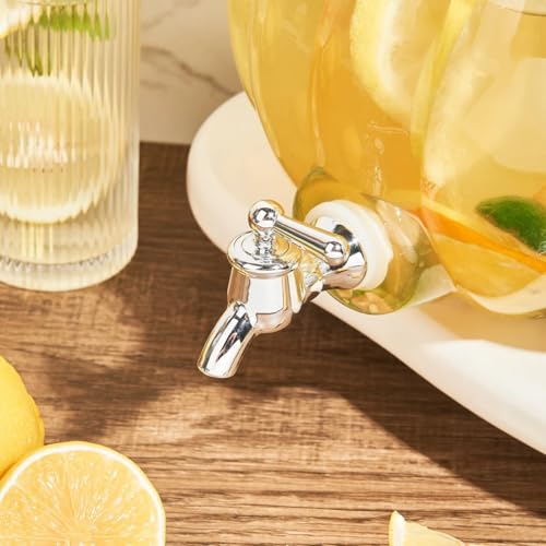 Image of Bellemax 3 LTR Glass Beverage Dispenser with Tap, Drink Dispensers for Beer, Water, Cocktails, Detox Drinks & More Perfect for Parties,Bars,Restaurants,Weddings Decoration,Daily Uses(BX-07)