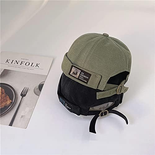 Men Hats Docker Cap Hats Beanie Sailor Cap Worker Hat Rolled Cuff Retro Brimless Hat with Adjustable - Image 4
