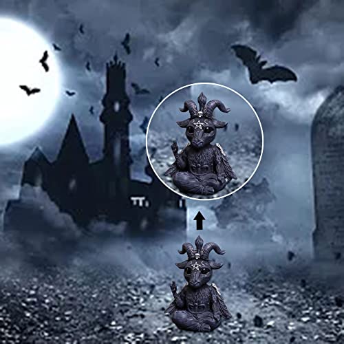 Nalyda Goat Satan Sculpture - Baphomet Sculptures Statue - Resin Black Satan Figurine Decoration - Religious Goat Baphomet Resin Statue With Exquisite Workmanship Ornaments For Home Office (A) #TOP3