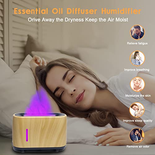 Romanplux Flame Diffuser Humidifier 7 Flame Colors,Essential Oil Aroma Therapy Diffuser With Waterless Auto-Off Protection,Fire Air Diffuser For Home,Office,Bedroom #TOP3