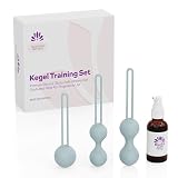 Set of 3 Silicone Kegel Weights – Pelvic Floor Strengthening Kit for Women – Comfortable & Discreet Design – Beginner to Advanced Levels Includes 1.3 Oz LS Glide and Storage Bag
