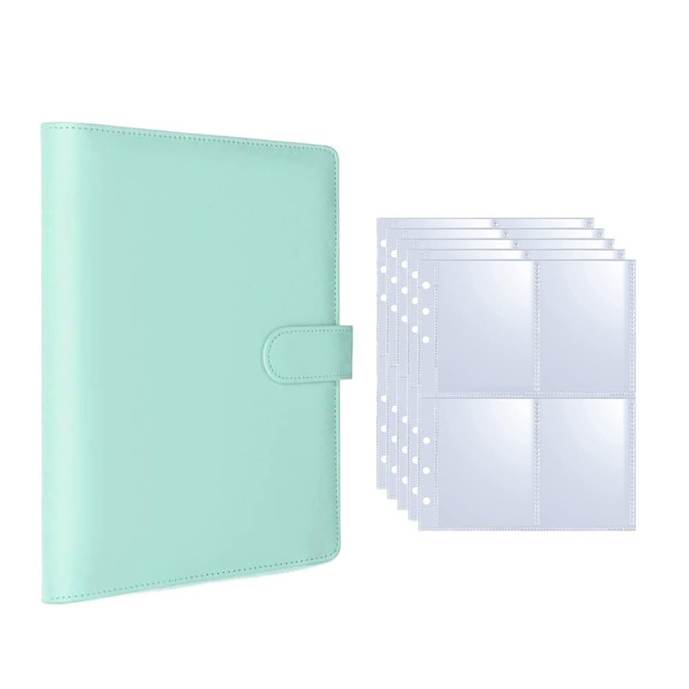 25pcs Page Photo Card A5-Binder Albums Cards Collect Book Binder Photocard Holder(Green-25 pages)