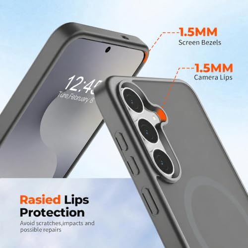 Image of AIBEX Back Cover for Samsung Galaxy S25 Plus| Slim Case with Wireless Charging Support | Anti-Scratch, Shockproof, Anti-Fingerprint & Lightweight Military-Grade Protective Cover - Grey
