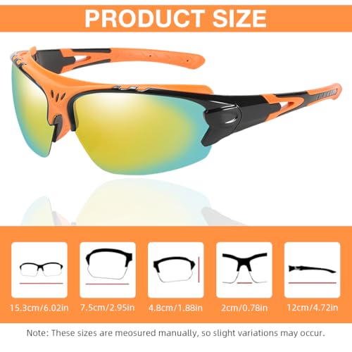 Image of PROBEROS Riding Glasses for Men Fashion HD Polarized Tinted with Case, Eyeglass Strap, Wipe Cloth, Storage Bag