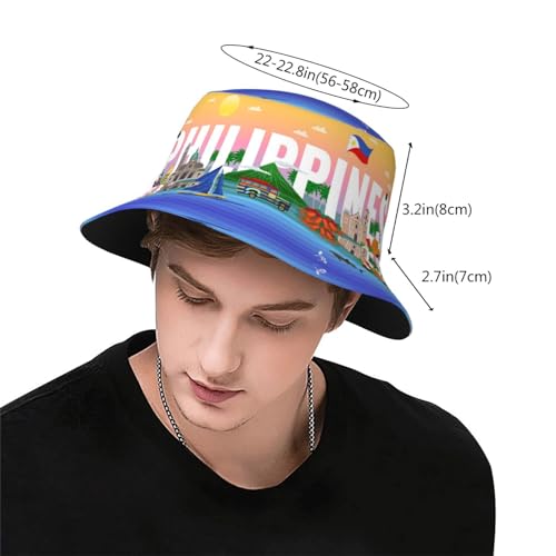 Sombrero Bucket con Bandera de Filipinas para Pesca y Senderismo miniatura 3