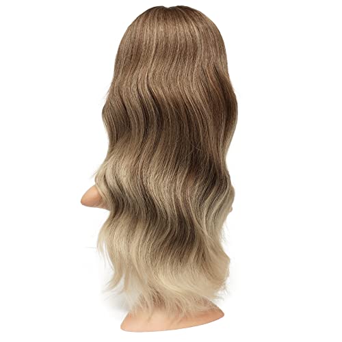 Feshfen Long Brown Blonde Balayage Wigs For Women 22 Inch Curly Wavy Highlights Full Wig Middle Parting Wigs Natural Looking Synthetic Wig For Daily Party #TOP2