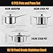 Aufranc Stainless Steel pots and pans set, 6 Piece Nonstick Kitchen Induction Cookware Set,Works with Induction/Electric and Gas Cooktops, Nonstick, Dishwasher