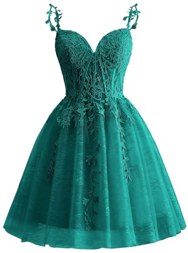 Yuxin Spaghetti Strap Lace Homecoming Dresses for Teens 2025 Tulle Short Prom Dress Cocktail Gowns