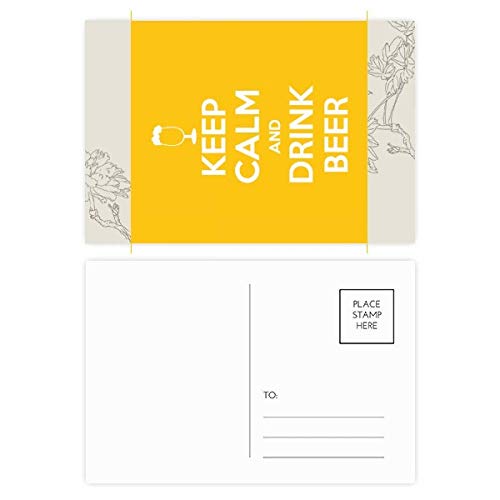 Carte postale de fleur et bière jaune set 20pcs pour dire merci avec humour