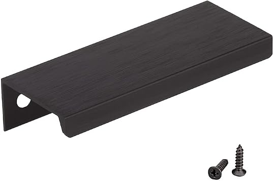 80mm Black Finger Edge Handle Pull Invisible Hidden Cabinet Pull 64mm Hole Center 5 Pack, EPB8005