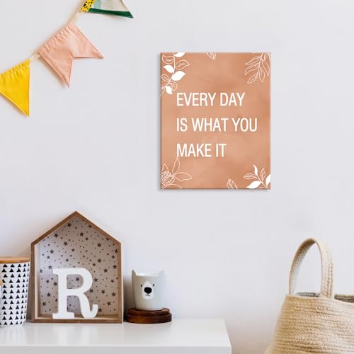Image of CHDITB Motivational Canvas Wall Art, Inspirational Quotes Wall Decor, Boho Botanical Artwork Uplifting Aesthetic Framed Posters, Positive Affirmation Prints For Office Bedroom Living Room Decor 8 inchX10 inch