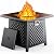 Ciays 32 Inch Gas Fire Pit Table, 50,000 BTU Propane Fire Pits for Outsides with Steel Lid and Lava Rock, 2 in 1 Square Firepit Table for Gatherings Parties on Patio Deck Garden Backyard, Black