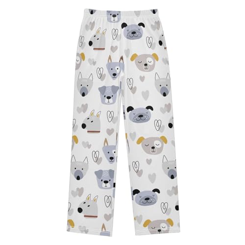 Boys' Pants Cute Dogs Hearts Long Bottoms Jogger Pants Elastic Waist Trousers with Pockets S-XL