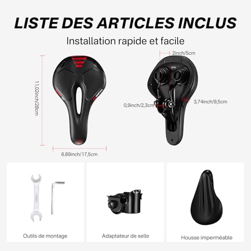 YOUNGDO Selle de Velo Ultra Confortable, Selle Vélo Gel Ergonomique – vue 9