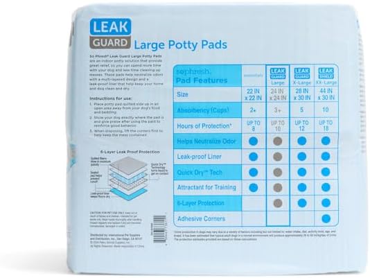 So Phresh Large Leak Guard Quilted Potty Pads, Count of 300