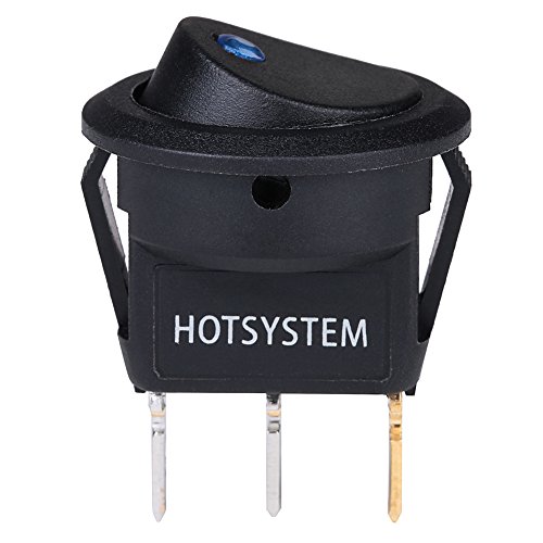 Interruptor HOTSYSTEM 12V 20A con piloto LED, redondo, para coches