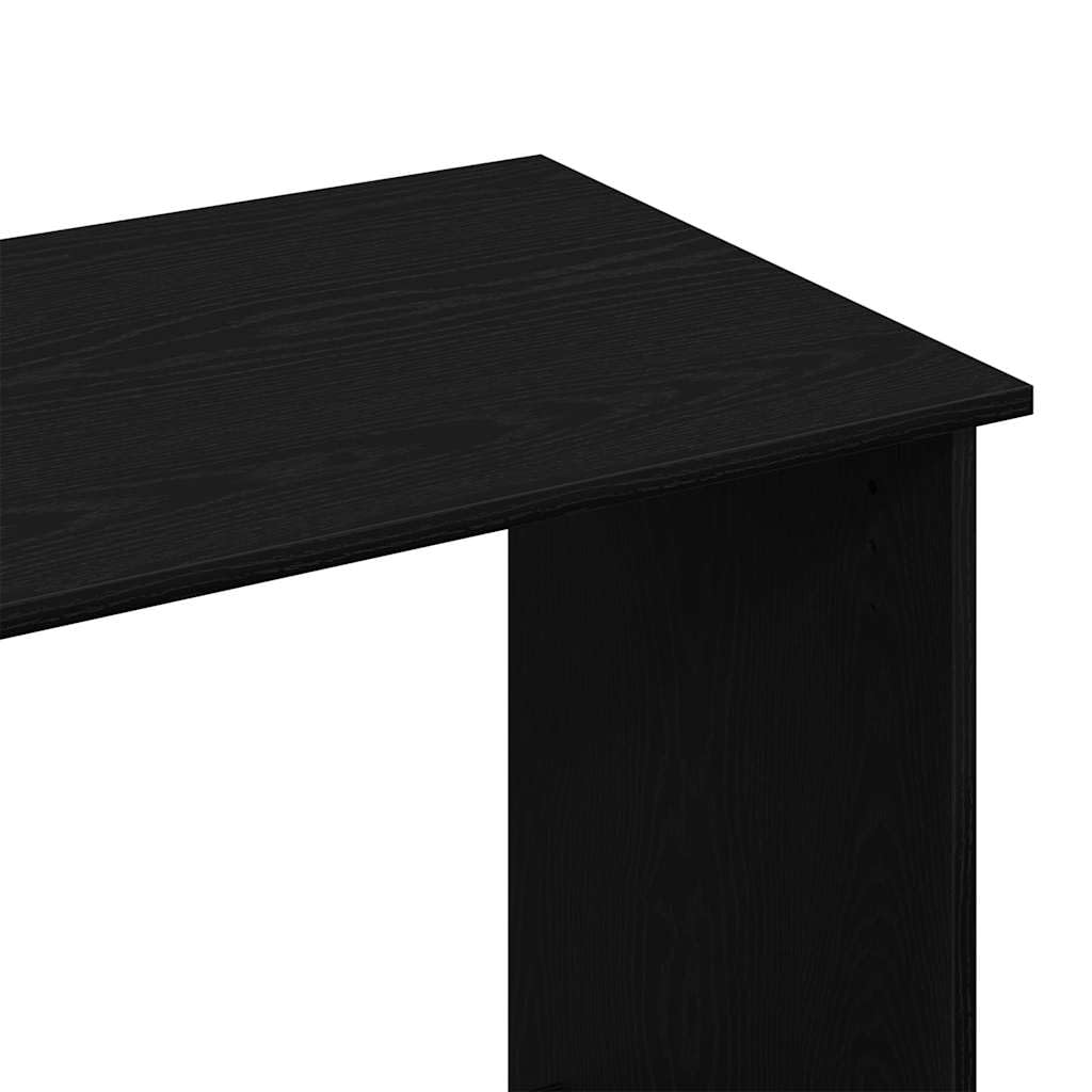 Escritorio negro de madera 80 x 40 x 75 cm, mesa compacta para PC con amplia superficie de trabajo para oficina, juegos y oficina en casa, secretario estable para portátil y monitor