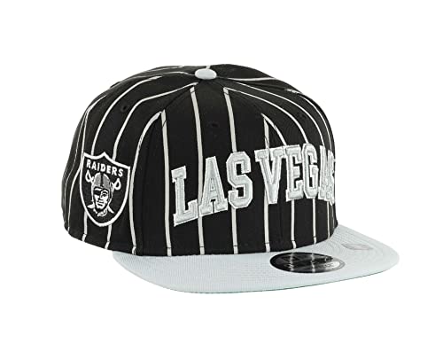 New Era 9Fifty Raiders Stripes Cap Basecap Baseballcap Flat Brim NFL Las Vegas Herren - NFL-Cap Snapback, mit Schirm Winter Herbst-Winter - One Size schwarz