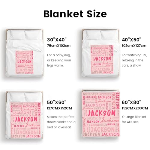 Personalized Name Blanket Customized Baby Blankets for Girls Boys Adults Monogrammed Blankets and Throws Christmas Birthday Mothers Fathers Valentines Day Gift