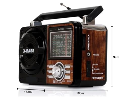 Radio Am Fm Bluetooth A Pilha E Tomada Am Fm Sw Bluetooth Pendrive Radinho (brown)