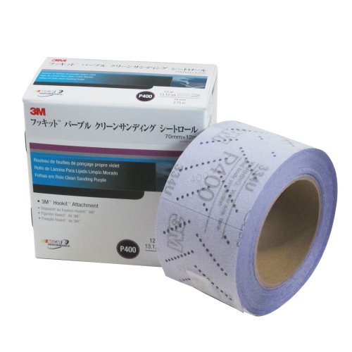 3M 30703 Hookit 334U Purple 70 mm x 12 m P400 Grit Clean Sanding Sheet Roll