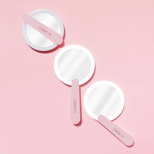 Beauty Creations - Espejo de maquillaje portátil con luz LED, color rosa