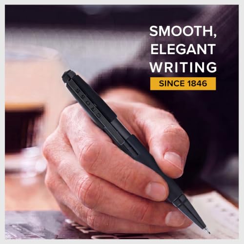 Image of Cross Edge Matte Black Rollerball Pen - Refillable, Medium Point, Black Ink, Premium Gift Box