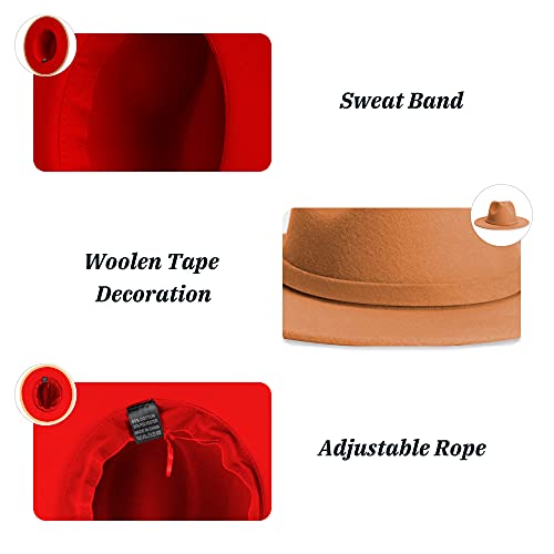 Sajuzen Wide Brim Fedora Hats For Women Mens Felt Fedora Hats With Belt Buckle #TOP2