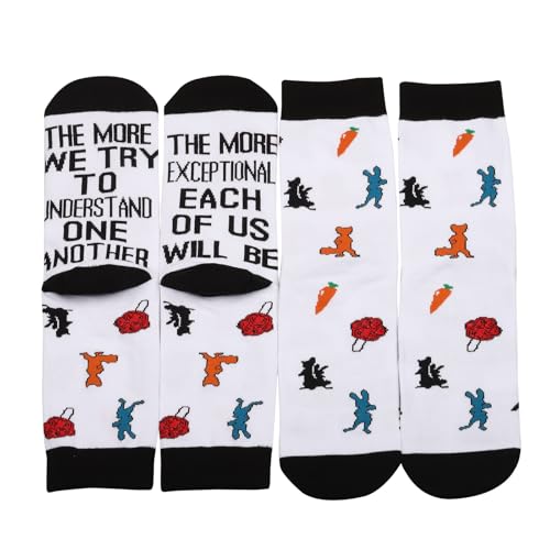 MBMSO Fox and Rabbit Cartoon Gifts 2 Pairs Cartoon Anime Socks for Judy & Nick Fans Gift Novelty Fox Sock Movie Lover Gift2