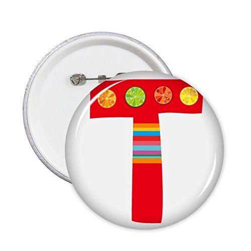 Badge alphabet T fruit mignon pour customiser un sac à dos d'école ou une veste en jean