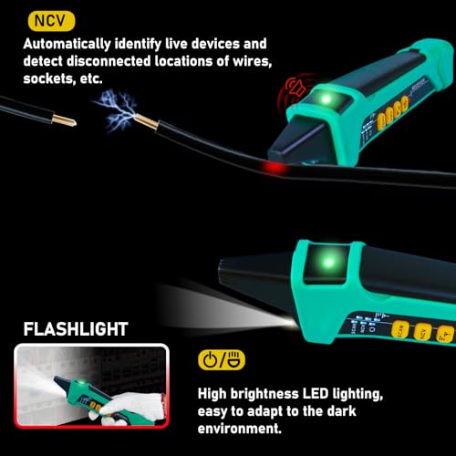 Xin Tester Digital AC Circuit Breaker Finder Tool with Integrated GFCI Outlet Tester, 90-120V NCV Electrical Circuit Tracer Automatically Scan Voltage Detector Electrician Tool XT-33A